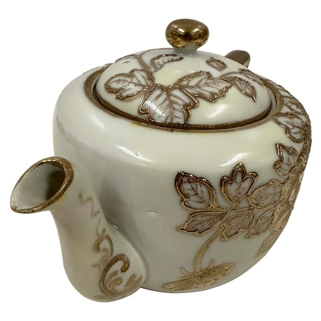 Antique Nippon Nagoya Shofu Gold Porcelain Tea Set for Four For Sale - Image 9 of 15