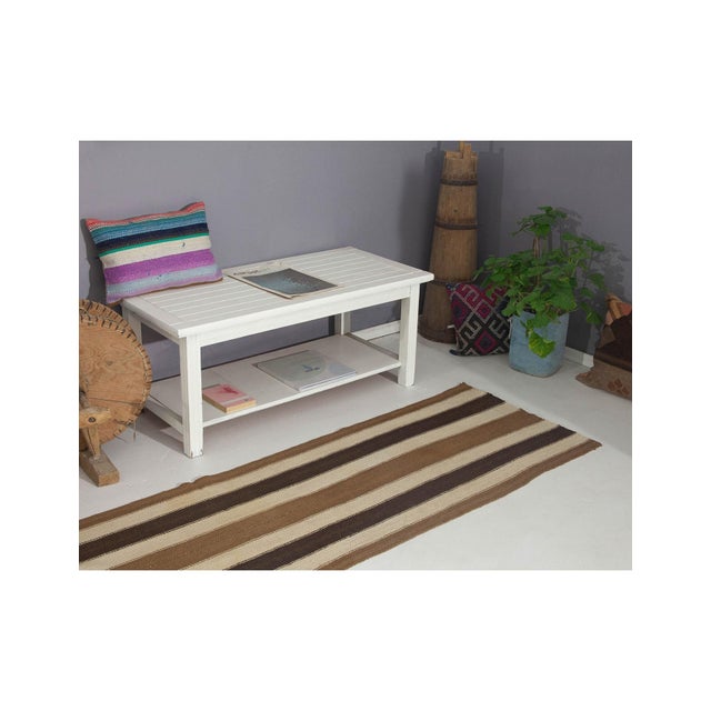 1960s Striped Vintage Brown Kilim Runner Rug - 2`3" X 8`8" For Sale - Image 5 of 6