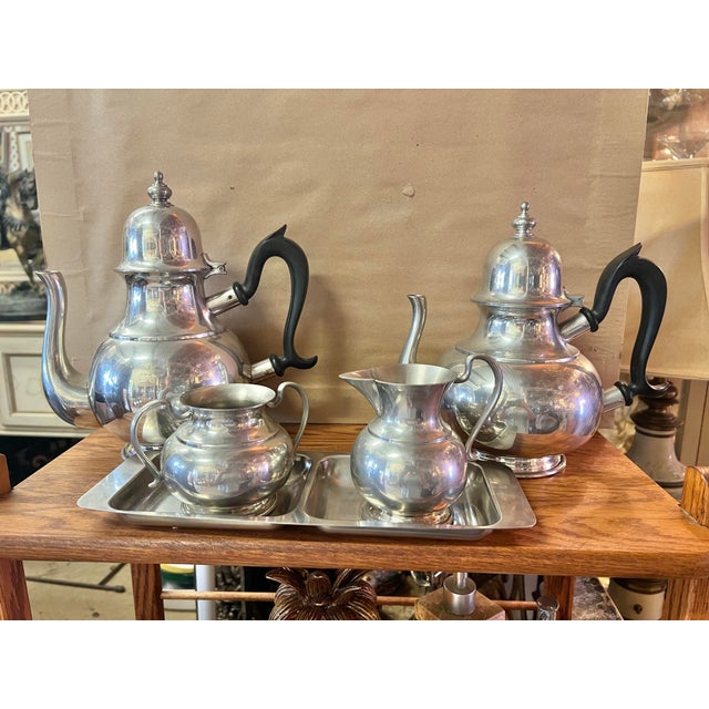 Silver Vintage Pewter Old Annapolis Sugar and Creamer by Kirk Stieff For Sale - Image 8 of 8
