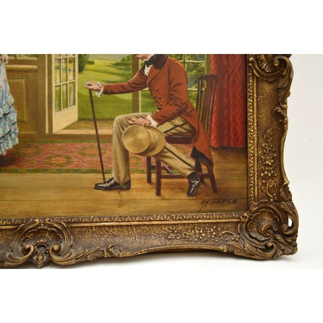 Alfred Lyndon Grace, Figurative Scene, 1880, Oil Painting on Canvas, Framed For Sale - Image 8 of 11