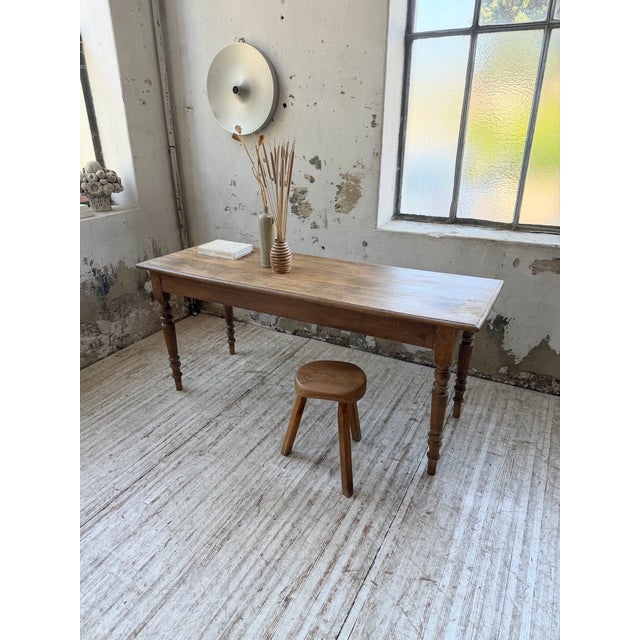 Wood Beechwood Bistro Farmhouse Table, 1900 For Sale - Image 7 of 18