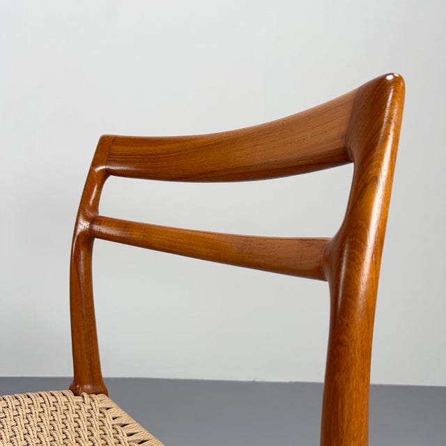 Danish Teak and Papercord Weave Chairs, 1960s, Set of 4 For Sale - Image 9 of 14