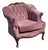 Vintage French Provincial Blush Pink Velvet Armchair With Carved Wood Frame For Sale