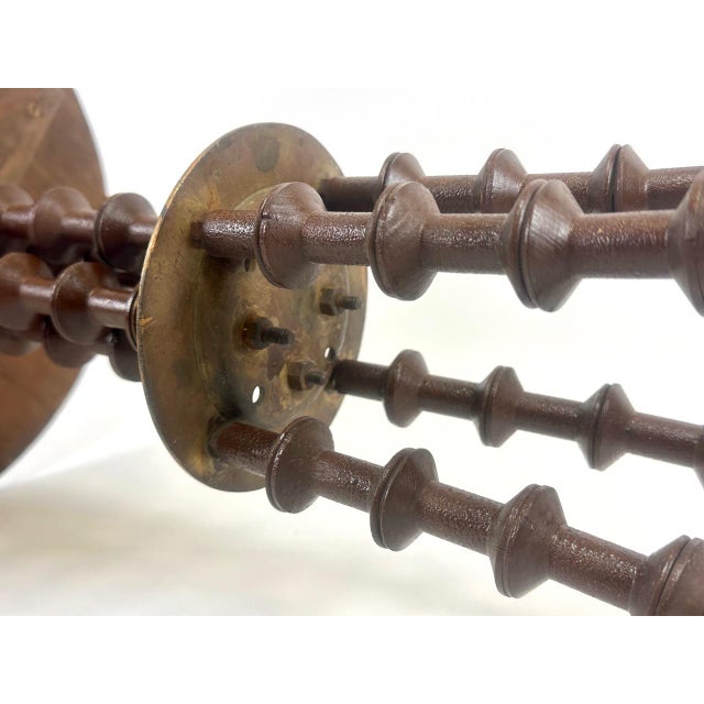 Antique Victorian Folk Art Wood Spool Side Table For Sale - Image 14 of 18