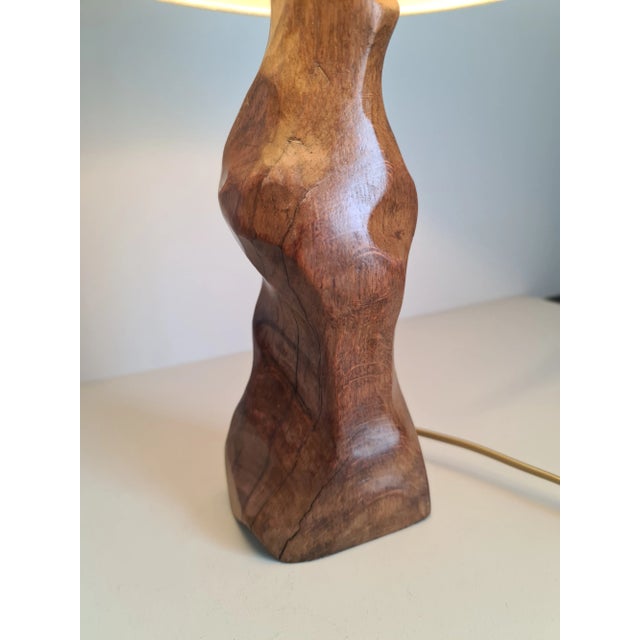 Mid-Century Brutalist Elm Stump Lamp, France, 1960s For Sale - Image 6 of 11