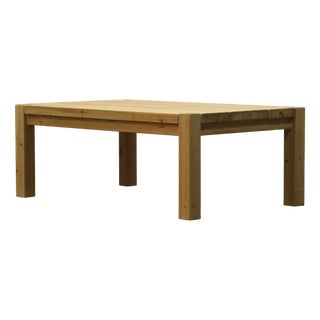 Danish Pine Wood Coffee Table, 1970s For Sale