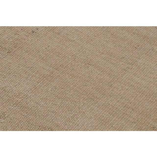 Rug & Kilim Antique Paneled Persian Kilim and Plain Rug With Beige Striae, From Rug & Kilim For Sale - Image 4 of 9
