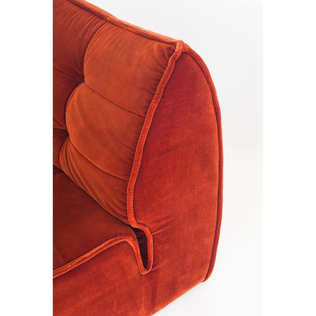 Vintage Velvet Lounge Chair from Ligne Roset, France, 1980s For Sale - Image 11 of 13