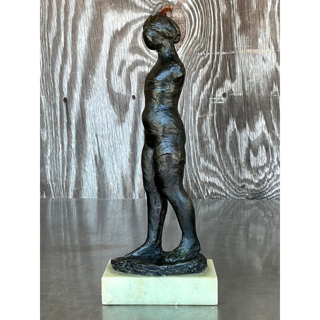 Vintage Boho Bronze Female Figure For Sale - Image 9 of 9