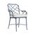 Brown Jordan Calcutta Arm Chair in Sapphire with Sea Salt and Navy Welt Cushions For Sale