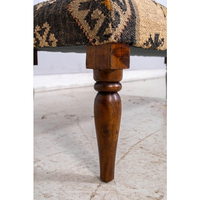 Rustic Walnut Navajo Upholstered Window Bench For Sale In Philadelphia - Image 6 of 15