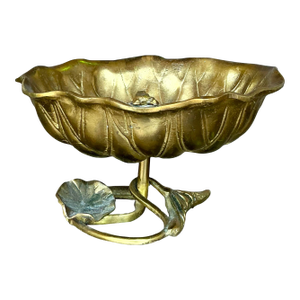 Vintage Boho Brass Lily Pad Bowl