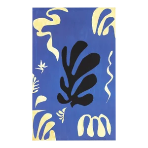 1990 Henri Matisse 'Composition Fond Bleu' Contemporary Black & White,Blue,Yellow Italy Offset Lithograph