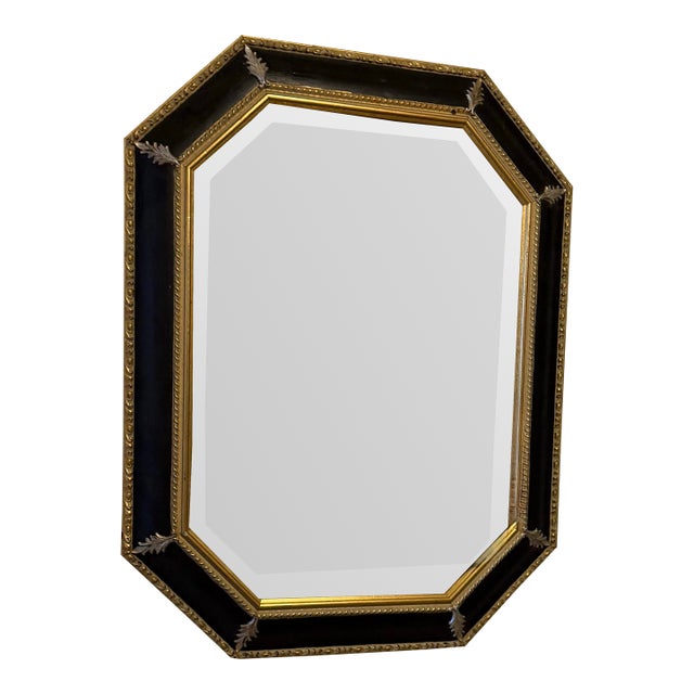 Vintage Bombay Company Allegro Hollywood Regency Octagonal Beveled Wall Mirror For Sale