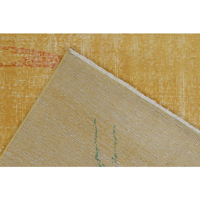 Textile 1960s Vintage Zeki Müren Rug With Mustard Field and Geometric Patterns by Rug & Kilim For Sale - Image 7 of 8