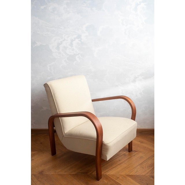 Beige Armchair by K. Koželka & A. Kropáček for Interier Praha, Former Czechoslovakia, 1940s For Sale - Image 8 of 8