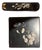 Antique Japanese Black Lacquer Box Set Daisy Butterfly Hand Painted Urushi For Sale