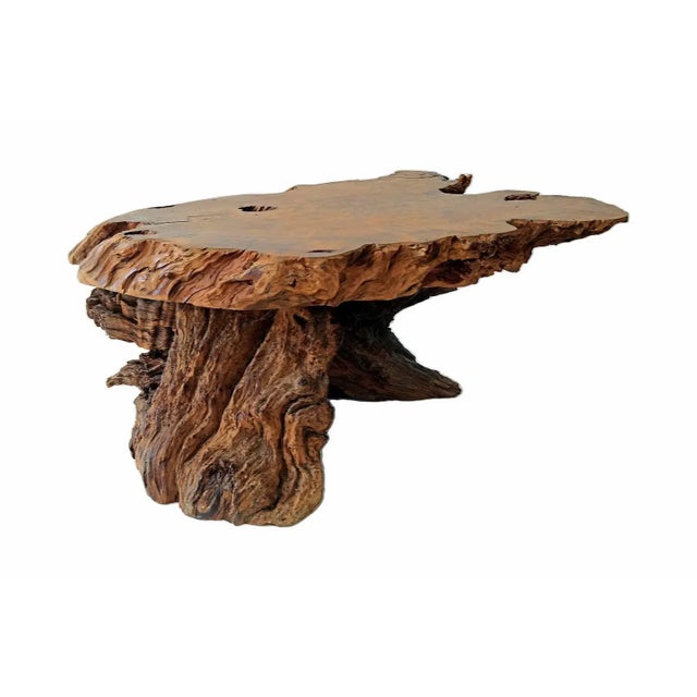 Rustic Live Edge Hardwood Table For Sale - Image 3 of 11