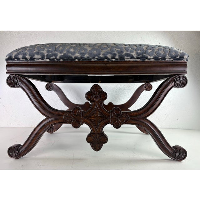 Vintage Newly Upholstered Spanish Renaissance Style Bench For Sale - Image 12 of 12