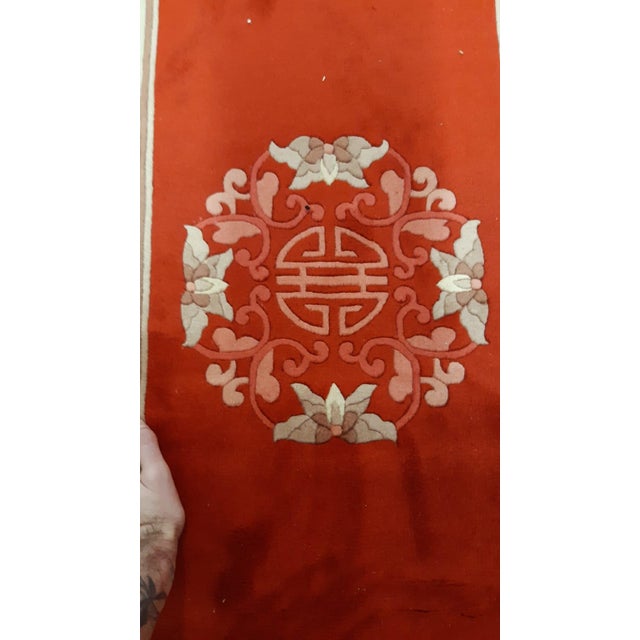 Art Deco 1970s, Handmade Vintage Art Deco Chinese Runner 2.3' X 12.8' For Sale - Image 3 of 8