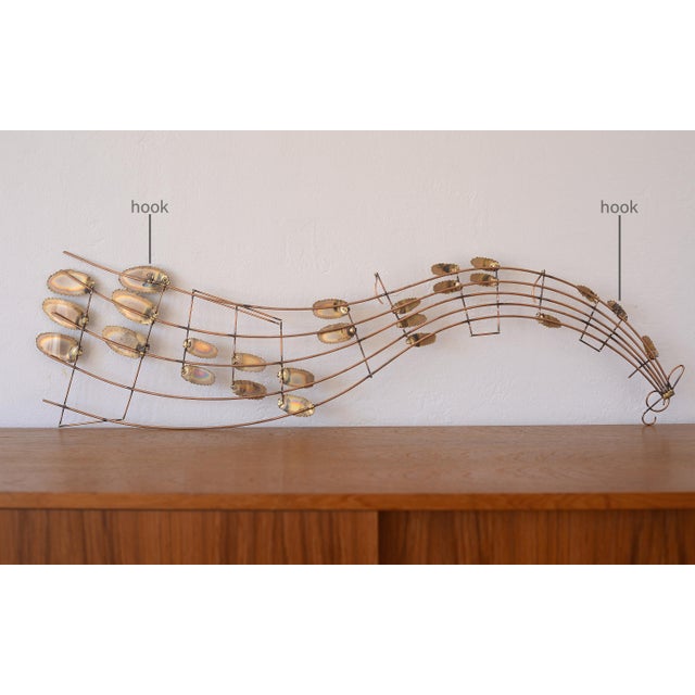 Mid Century Musical Staff & Notes Metal Wall Sculpture For Sale - Image 9 of 9