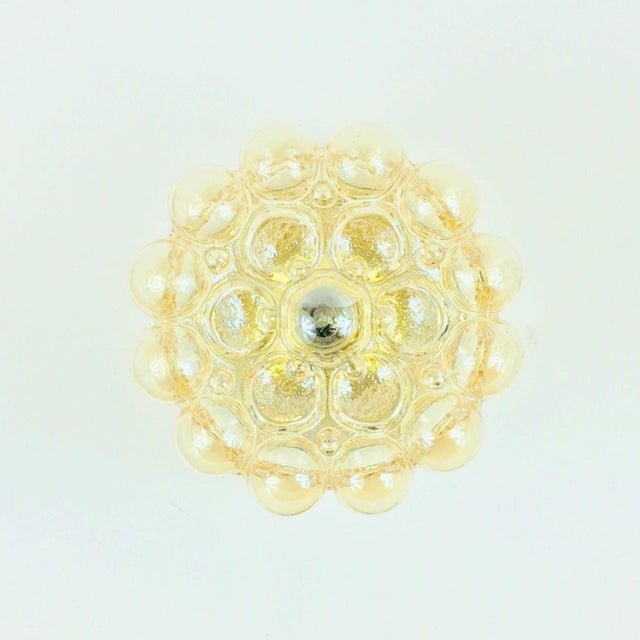 Mid-Century Modern Amber Bubble Glass Ceiling Lights by Helena Tynell for Limburg, Germany, 1960s, Set of 2 For Sale - Image 4 of 9