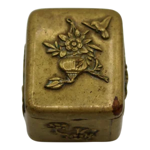 Mid-19th Century Japanese Meiji Period Bronze Stamp Box