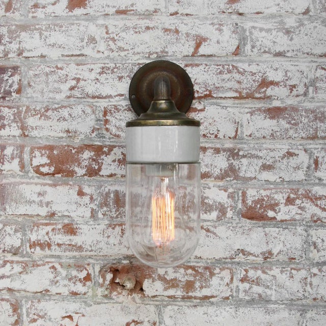 1950s Vintage Clear Glass and Cast Iron Sconce For Sale - Image 5 of 6