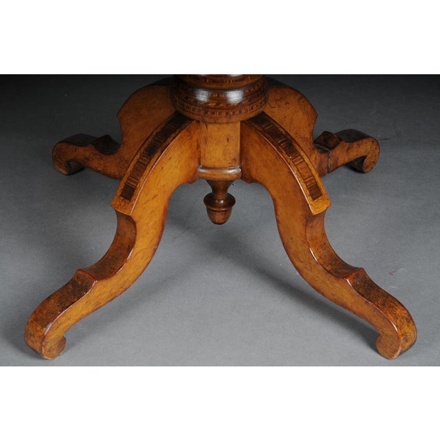 19th Century Baroque Style Inlaid Walnut Veneer Side Table For Sale - Image 4 of 18
