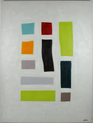 Late 20th Century Modern Abstract Geometric Painting Signed Lulu