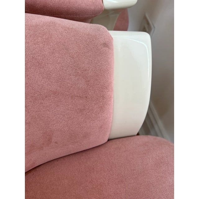 1980 PostModern Lacquer Pink Velvet Club Chairs - a Pair For Sale - Image 9 of 13