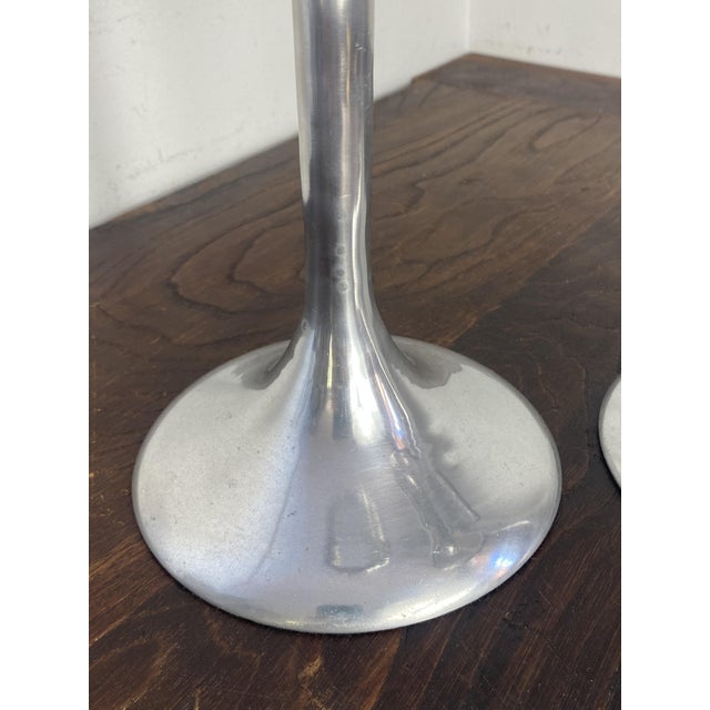 Large Knot-Shaped Aluminum Candlesticks, Italy, 1970, Set of 2 For Sale - Image 13 of 17