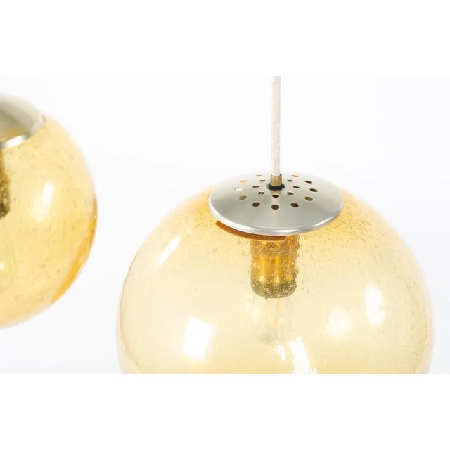 Chandelier with Four Pendants in Smoked Glass, 1970 For Sale - Image 4 of 8