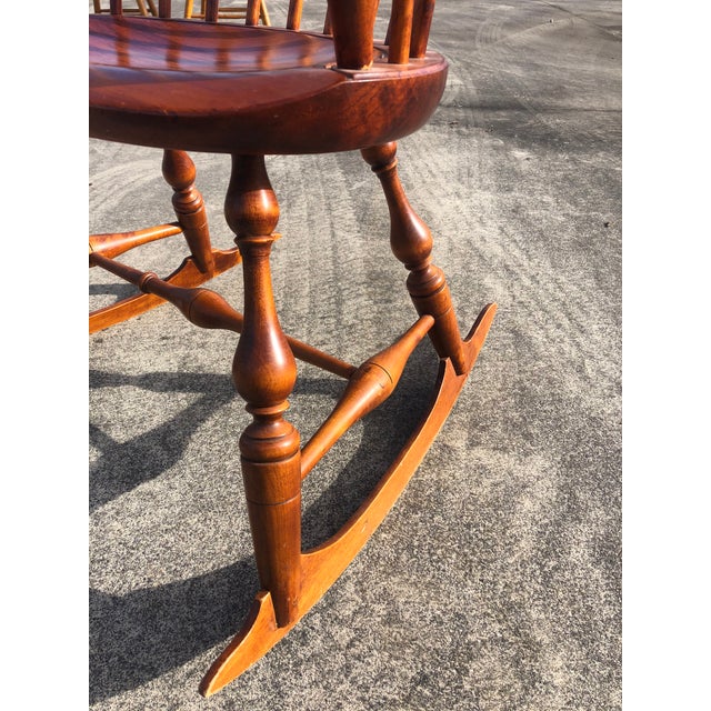 Wood Classic Windsor Style Rocking Chair For Sale - Image 7 of 12