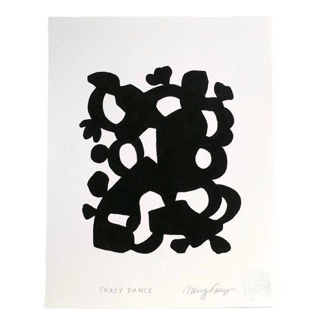 'Crazy Dance' Black and White Giclee Print by Neicy Frey For Sale