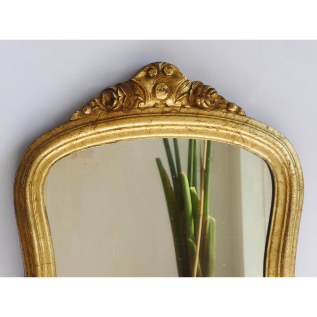 Vintage Italian Gold Gilt Scalloped Mirror, 1920s For Sale - Image 6 of 12