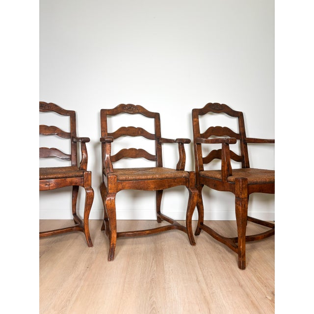 1980s Rush Top French Provincial Style Chairs - Set of 4 For Sale In San Francisco - Image 6 of 8