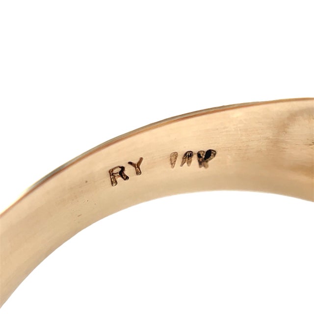 14k Yellow Gold Oval Ruby & Natural Diamond Dome Design Ring, Size 6 For Sale - Image 9 of 9