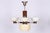 Art Deco Chandelier in Oak, Brass, and Opaline Glass, Czech, 1920s For Sale - Image 3 of 11