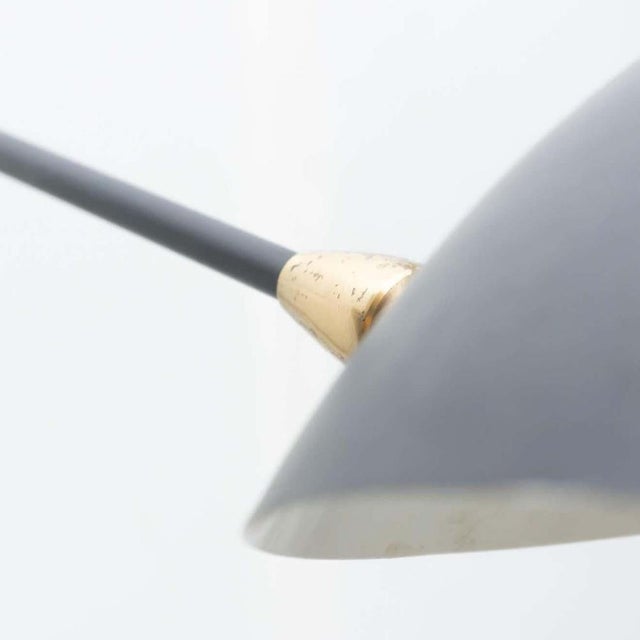 Mid-Century Black Metal Wall Lamp in the style of Serge Mouille, 1950s For Sale - Image 6 of 12