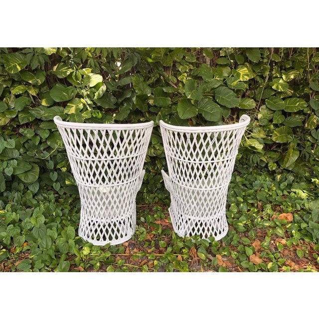 Hollywood Regency 1970s Rattan & Bamboo Peacock Style Chairs From Disney Polynesian Hotel - A Pair For Sale - Image 4 of 11