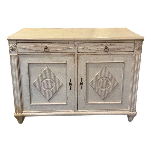 Swedish Gustavian Painted Cabinet For Sale