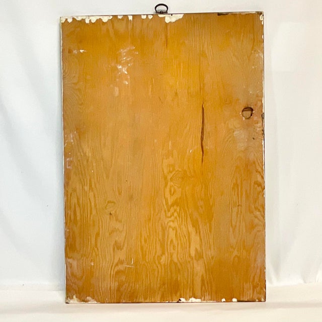 1970s Mid-Century Farmhouse Chic Original Acrylic Painting, Chicken on Pine Wood For Sale - Image 13 of 14