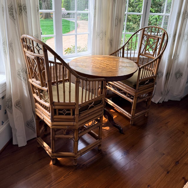 Wood Pair Vintage Bamboo Brighton Pavilion Chairs For Sale - Image 7 of 8