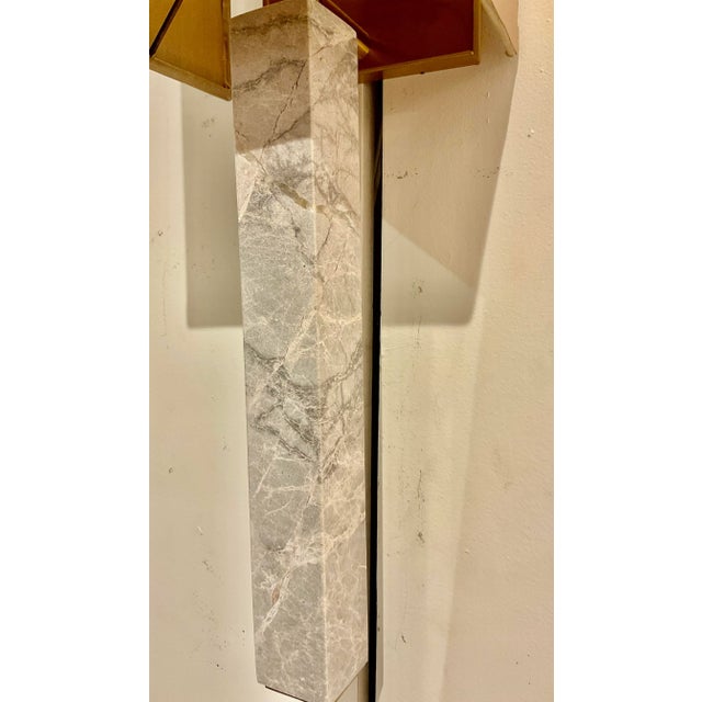 Modern Gray Marble Marco Wall Sconces Pair For Sale - Image 4 of 5