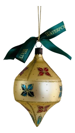 Waterford 1998 Nostalgic Collection Golden Diamond Cut Top Ornament W/ Box