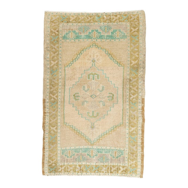 Turkish Mini Rug Oriental Hand Knotted Vintage Rug 2'0" x 3'3" #21056 For Sale