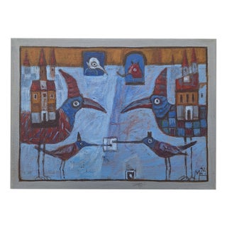 Mikolaj Malesza, My Birds, 2024, Acrylic on Canvas For Sale