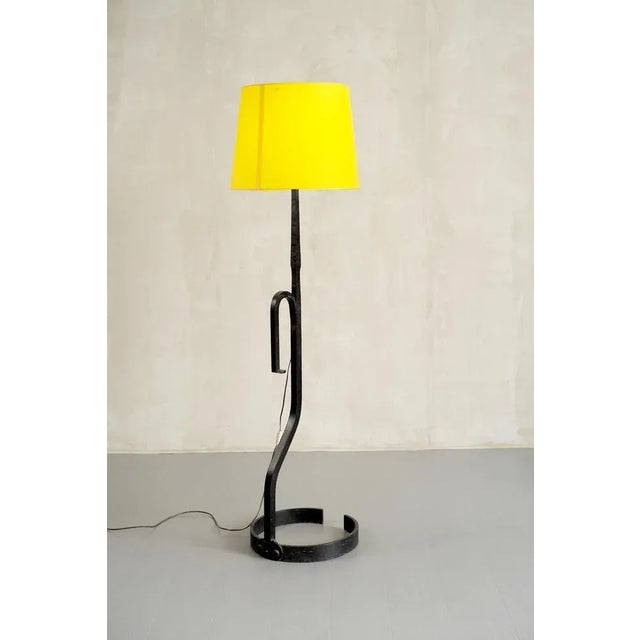 Modernist Floor Lamp in Wrought Iron, France, 1960s For Sale - Image 9 of 12