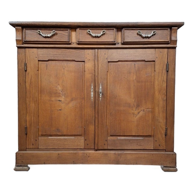 Antique Brown Wooden Sideboard For Sale